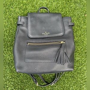 Kate Spade Black Leather Backpack Purse